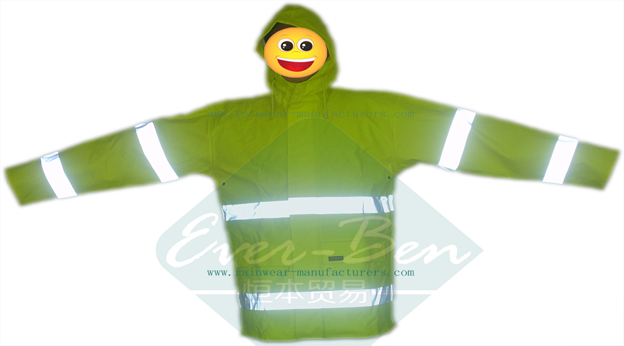 China PU reflective rain suits for worker